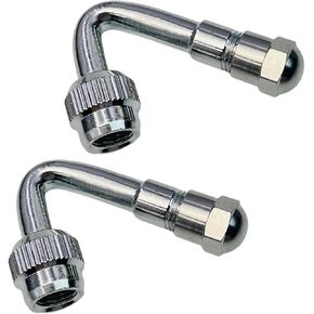 Valve Stem Extenders,45 Degree 90 Degree 135 Degree Schrader Tire Valve Extension Compatible for Dual Wheels Passenger Cars, RV, Stroller, Bicycles, Motorcycles and Trailers (2 Pack 90 Degree)