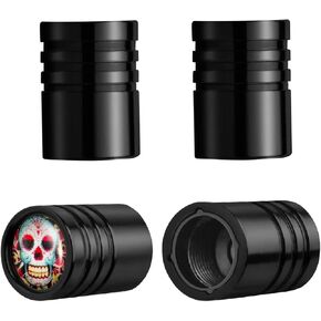 Tire Caps 4 Pack Stem Valve Caps for Car Tire Air Caps Corrosion Resistant Plastic Lined Alloy Metal Leopard Emblem for Truck Bike Black in Saudi Arabia