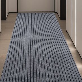 lesolar 3ft x 10ft Runner Rug for Hallway Indoor Outdoor Runner Carpet with Non-Slip Rubber Backing for Home Hotel Entryway Kitchen Bedroom Balcony Bathroom Laundry Room (Dark Gray)