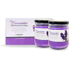 Odor Eliminating Candle Set (Sandalwood) - Pack of 2 (12oz) | 80 to 90-Hour Burn Time | Premium Soy Wax Candles | Neutralizes Pet, Kitchen, & Smoke Odors | Eco-Friendly & Long-Lasting