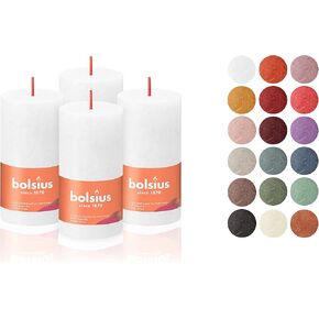 BOLSIUS 4 Pack Orange Rustic Pillar Candles - 2 X 4 Inches - Premium European Quality - Includes Natural Plant-Based Wax - Unscented Dripless Smokeless 30 Hour Party Décor and Wedding Candles