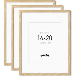 Yaetm 4x6 Oak Wood Picture Frame Set of 3, Natural Solid Oak Wood 4x6 Frames, Minimalist 4x6 Picture Frame with Tempered Glass, 4x6 Wood Frame for Tabletop & Wall mount (3 Pack, Oak) in Saudi Arabia
