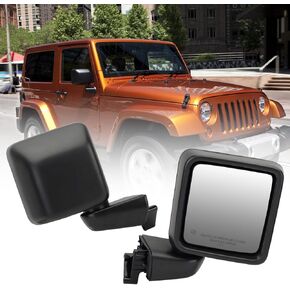 Left Driver Side Mirror with Heated, Power Glass and Manual Folding Compatible with 2018-2023 Jeep Wrangler JL/2020-2023 Gladiator JT Replace 68281891AE, 68281891AB (5 Pins)