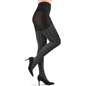 MeMoi Women's Faded Plaid Warm Sweater Tights