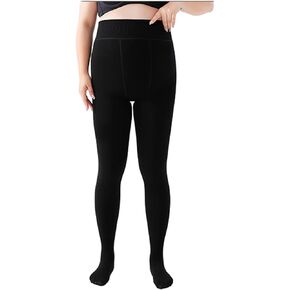 Fleece Lined Leggings for Women Cotton High Waist Opaque Thermal Tights Tummy Control Winter Warm Pantyhose