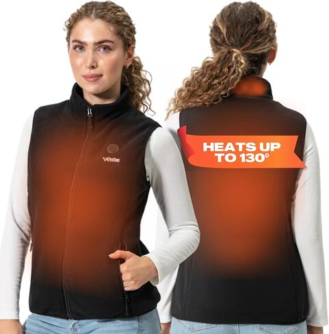 WESTON Women’s Heated Fleece Vest, 4 Heating Zones, 7.4V, 4800 mAH Rechargeable Battery, Machine-Washable Women’s Fleece Vest in Kuwait