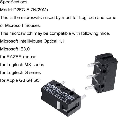 6 قطعة D2FC-F-K(50M) وحدة التبديل الجزئي Microswitch مع زر الماوس آخر إصلاح ملصق معدني لماوس Apple Razer Logitech in Saudi Arabia