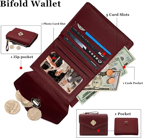 LJCZKA Wallet for Women Leather Bifold Cute Wallet Luxury Small Short Purse Credit Card Holder with Zipper Coin Pocket (White) in Kuwait