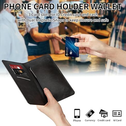FUYOCWE محفظة ثنائية الطي للرجال والنساء، حقيبة يد طويلة من جلد البولي يوريثان بحجب RFID مع جيوب للهاتف للنقود + فتحات للبطاقات + مشبك مغناطيسي مزدوج للإغلاق - زهور الفراشة والقمر الذهبي in Kuwait