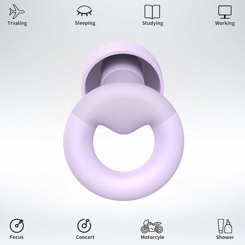Purple Noise Cancelling Earplugs – Comfortable, High-Fidelity Sound, Perfect for Sleep, Travel, Studying, and Concerts in Saudi Arabia