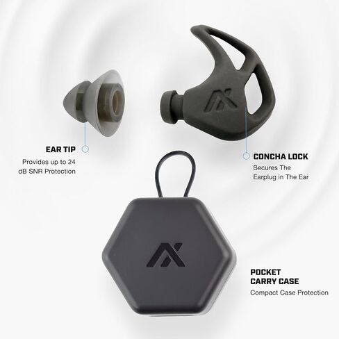 AXIL X20 Noise Reduction Ear Plugs - Orange - Customizable Fit Hearing Protection for Sleeping, Festivals, Live Events and Sports – 24dB Reusable Foam and Silicone Eartips with Carrying Case in Saudi Arabia