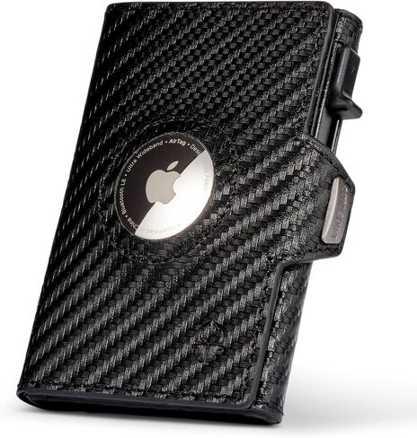 DONBOLSO Wallet Air I Slim AirTag Wallet with Apple AirTag Holder I Stylish Leather Card Holder with RFID Protection I For Men and Women I Holds up to 11 Credit Cards I Vintage Black in Saudi Arabia