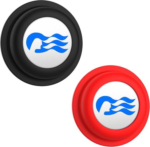 ملحقات حامل ميدالية الأميرة، [عبوة من قطعتين] حامل ملصقات لميدالية المحيط وحامل AirTag (لأجهزة iPhone وAndroid وجميع الأجهزة) (أسود/أحمر.) in Kuwait
