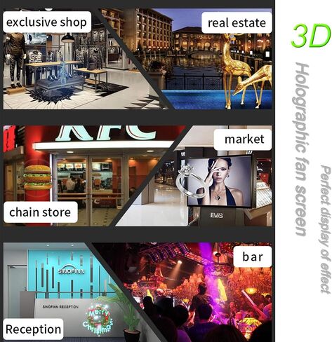 3D Hologram Fan 25.6 Inch HD 3D Hologram Fan with Phone app,Hologram Projector Advertising Display Library and Tabletop Holographic Led Ceiling Skylight Night Light Projector for Shop,Bar in Saudi Arabia