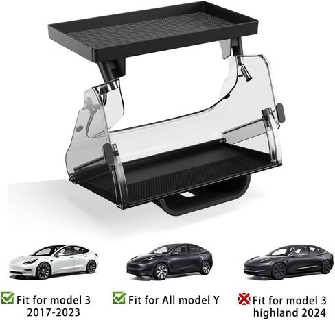 Center Console Organizer for Tesla Model Y 2016-2024 Model 3 2016-2023 Accessories, Open and Close Under Screen Storage, Hideen Privacy Magnetic Storage (Black) in Saudi Arabia