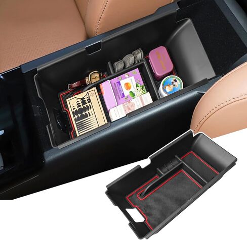 Center Console Organizer Compatible with Toyota Camry 2025 Accessories, ABS Plastic Armrest Insert Tray Secondary Storage Box for 2025 Camry LE/SE/XLE/XSE Accessories, Red Trim in Saudi Arabia