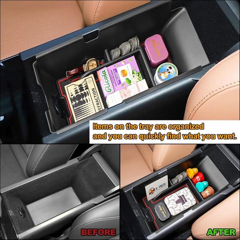 Center Console Organizer Compatible with Toyota Camry 2025 Accessories, ABS Plastic Armrest Insert Tray Secondary Storage Box for 2025 Camry LE/SE/XLE/XSE Accessories, Red Trim in Saudi Arabia
