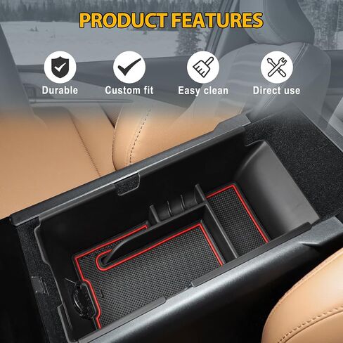 Center Console Organizer Compatible with Toyota Camry 2025 Accessories, ABS Plastic Armrest Insert Tray Secondary Storage Box for 2025 Camry LE/SE/XLE/XSE Accessories, Red Trim in Saudi Arabia