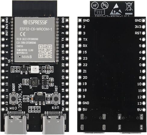 3 قطع ESP32-C6-WROOM-1 ESP32-C6 ESP32-C6-WROOM-1-N4 لوحة تطوير ESP32-C6-DevKitM-1 وحدة MCU ثنائية النواة من النوع C تدمج شبكة Wi-Fi كاملة وBLE لإنترنت الأشياء in Kuwait