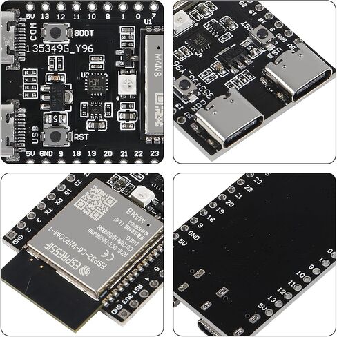 3 قطع ESP32-C6-WROOM-1 ESP32-C6 ESP32-C6-WROOM-1-N4 لوحة تطوير ESP32-C6-DevKitM-1 وحدة MCU ثنائية النواة من النوع C تدمج شبكة Wi-Fi كاملة وBLE لإنترنت الأشياء in Kuwait