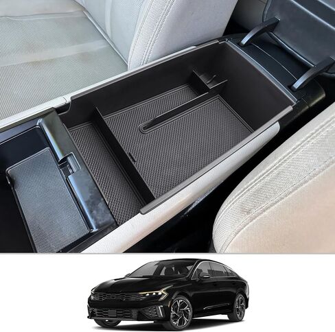 CDEFG for 2021 2022 2023 2024 2025 Kia K5 Console Organizer: Center Console Insert ABS Black Material Armrest Organizer Tray Secondary Storage Box Compatible with 2021-2024 2025 Kia K5 Accessories in Saudi Arabia