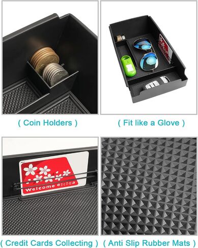 CDEFG for 2021 2022 2023 2024 2025 Kia K5 Console Organizer: Center Console Insert ABS Black Material Armrest Organizer Tray Secondary Storage Box Compatible with 2021-2024 2025 Kia K5 Accessories in Saudi Arabia