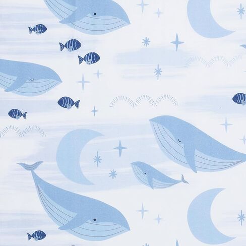 Lambs & Ivy Playful Elephant 100% Cotton White/Blue Baby Fitted Crib Sheet in Saudi Arabia