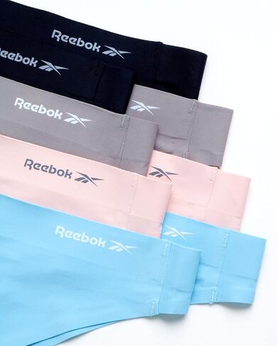 ملابس داخلية نسائية من Reebok - 4 قطع أو 8 قطع سراويل داخلية مثيرة قابلة للتنفس وأداء مثير بدون خياطة للنساء (S-XL) in Saudi Arabia