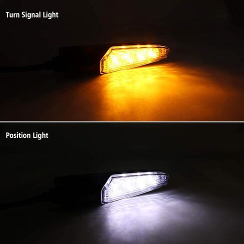 سطوع عالية للدراجات النارية LED بدوره إشارة الضوء + ضوء النهار لياماها MT-09 لكاواساكي Z800 لسوزوكي GSX لهوندا CBR1000 CBR600 - العنبر / الأبيض in Kuwait