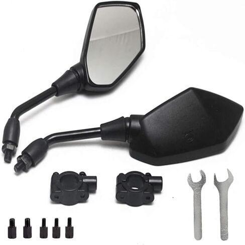 【2024 Upgraded】Motorcycle Convex Rear View Mirror, Mirrors For Bike,motorcycle,atv,scooter, with M8 M10 Threaded Bolt, with 7/8" Handle Bar Mount Clamp Compatible with Cruiser, Suzuki, Honda,Victory in Kuwait