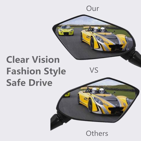 【2024 Upgraded】Motorcycle Convex Rear View Mirror, Mirrors For Bike,motorcycle,atv,scooter, with M8 M10 Threaded Bolt, with 7/8" Handle Bar Mount Clamp Compatible with Cruiser, Suzuki, Honda,Victory in Kuwait