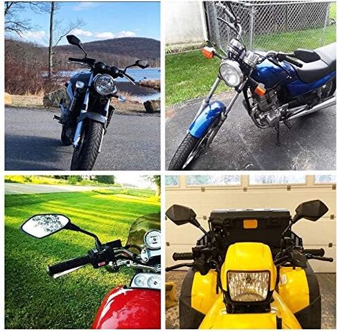 【2024 Upgraded】Motorcycle Convex Rear View Mirror, Mirrors For Bike,motorcycle,atv,scooter, with M8 M10 Threaded Bolt, with 7/8" Handle Bar Mount Clamp Compatible with Cruiser, Suzuki, Honda,Victory in Kuwait