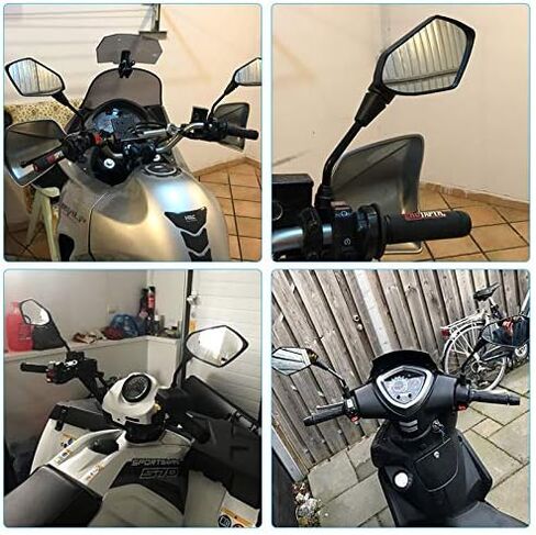 【2024 Upgraded】Motorcycle Convex Rear View Mirror, Mirrors For Bike,motorcycle,atv,scooter, with M8 M10 Threaded Bolt, with 7/8" Handle Bar Mount Clamp Compatible with Cruiser, Suzuki, Honda,Victory in Kuwait