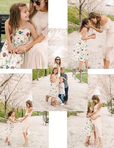 Arshiner Girl's Spaghetti Strap Button Down Midi Sleeveless Summer Casual Sundress A-line Dress with Pockets in Saudi Arabia