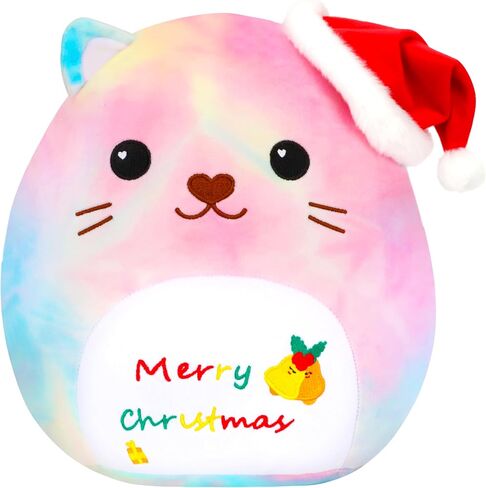 Cuteoy Merry Christmas Cat Plush Pillow Cute Plush Toy Soft Stuffed Animal Plushies for Girls Boys Birthday in Saudi Arabia