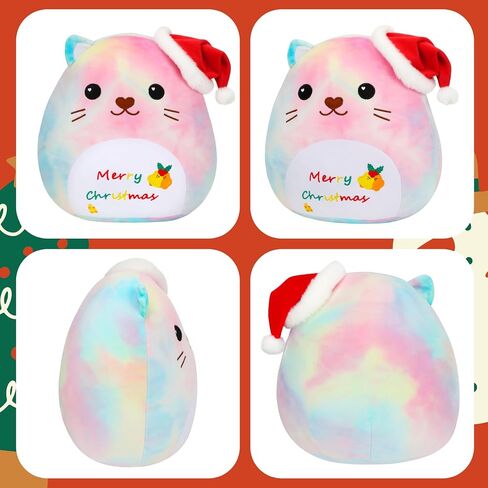 Cuteoy Merry Christmas Cat Plush Pillow Cute Plush Toy Soft Stuffed Animal Plushies for Girls Boys Birthday in Saudi Arabia