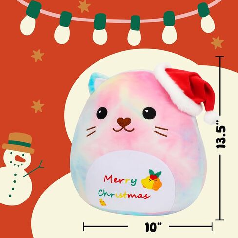 Cuteoy Merry Christmas Cat Plush Pillow Cute Plush Toy Soft Stuffed Animal Plushies for Girls Boys Birthday in Saudi Arabia