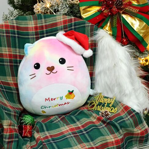 Cuteoy Merry Christmas Cat Plush Pillow Cute Plush Toy Soft Stuffed Animal Plushies for Girls Boys Birthday in Saudi Arabia