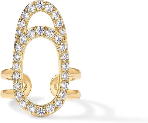 PAVOI 14K Gold Plated Manicure Nail Ring for Women | Adjustable Unique Fashion Statement Ring in Saudi Arabia