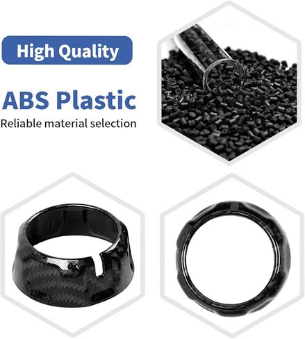 لسيارة Jeep JK راديو الصوت AC مقبض غطاء حلقة الكسوة لسيارة Jeep Wrangler JK 2011-2017 للبوصلة 2010-2016 لباتريوت 2011-2016 ملحقات داخلية من ألياف الكربون الأسود 5 قطعة in Kuwait
