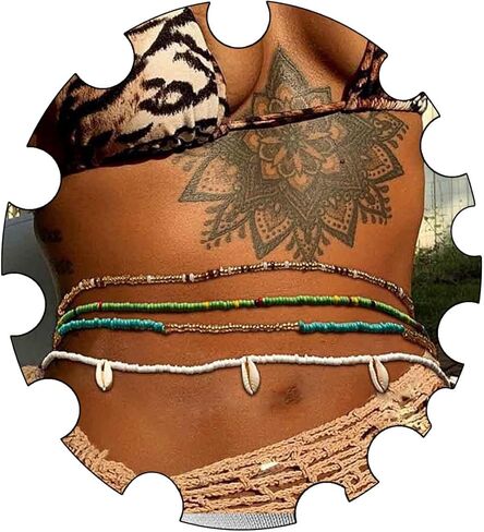 Wooee 31.5-51.2 بوصة الخصر الخرز للنساء الخرز الخصر الأفريقي بسط حجم كبير الملونة البطن حبة الجسم سلسلة الصيف الخصر مجوهرات in Kuwait