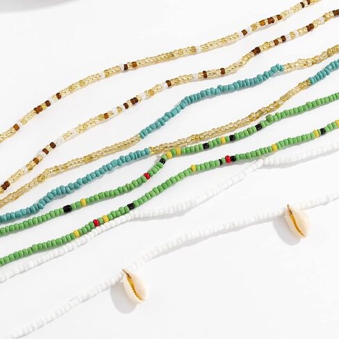 Wooee 31.5-51.2 بوصة الخصر الخرز للنساء الخرز الخصر الأفريقي بسط حجم كبير الملونة البطن حبة الجسم سلسلة الصيف الخصر مجوهرات in Kuwait