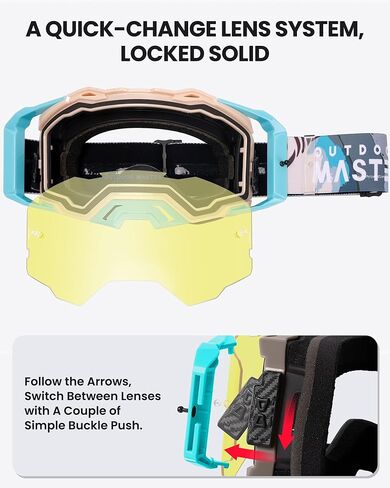 OutdoorMaster Macaw Dirt Bike Motorcycle Goggles, OTG Offroad Riding Goggles, ATV Goggles for Adult and Youth in Kuwait