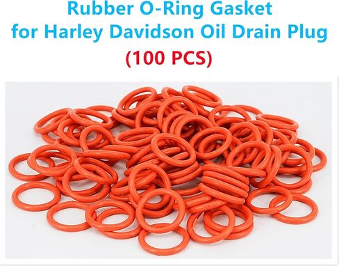 100 قطعة بديلة لحلقة دائرية لقابس تصريف زيت Harley Davidson Oring #11105، حلقات دائرية لسدادة تصريف الدراجة النارية (لون برتقالي) in Kuwait