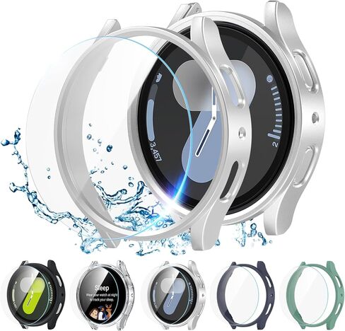 Screen Protector Compatible with Galaxy Watch 5 Pro, 【5+5Pack】 HD Tempered Glass Protective Film and Hard PC Bumper Case for Samsung Galaxy Watch 5 Pro, Face Cover for Samsung Watch 5 Pro 45mm in Kuwait