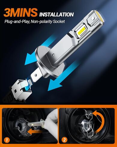 SEALIGHT 𝟗𝟎𝟎𝟓+𝐇𝟏𝟏 𝐋𝐢𝐠𝐡𝐭 Combo, 64,000LM 700% Super Brighter, 1:1 Real Size, 6500K Cool White Fog Light Bulbs for Car Powersports ATV/UTV, Pack of 4 in Saudi Arabia