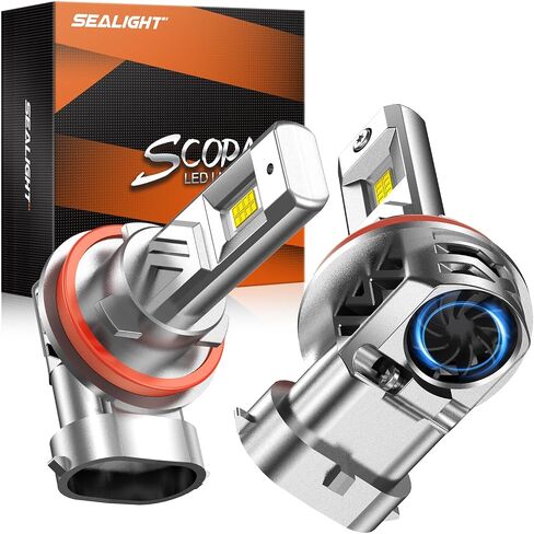 SEALIGHT 𝟗𝟎𝟎𝟓+𝐇𝟏𝟏 𝐋𝐢𝐠𝐡𝐭 Combo, 64,000LM 700% Super Brighter, 1:1 Real Size, 6500K Cool White Fog Light Bulbs for Car Powersports ATV/UTV, Pack of 4 in Saudi Arabia