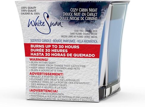 شمعة معطرة مميزة (ليلة المقصورة المريحة) ومجموعة شموع كبيرة - تدوم طويلاً -30 ساعة | عطر طبيعي نقي قوي مثالي للحمام أو غرفة النوم للتخلص من الرائحة وتخفيف التوتر من وايت سوان in Saudi Arabia