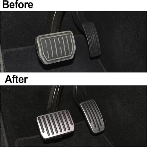 Amiss 2 PCS Non-Slip Foot Pedals Pads Fit for Tesla Model 3 and Model Y, Auto Aluminum Pedal Covers Accelerator Brake Pedal Cover, Car Interior Accessories Kits - Black in Saudi Arabia