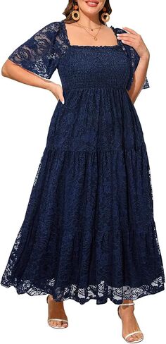 Plus Size Wedding Dress Bride Boho Lace Formal Square Neck Ruffle Sleeves Long Dresses for Curvy Women in Saudi Arabia